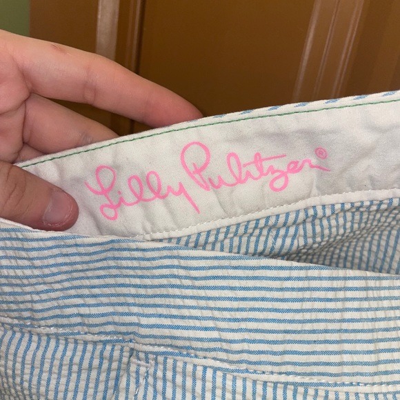 Blue & White Lilly Pulitzer Seersucker Shorts - Picture 3 of 3